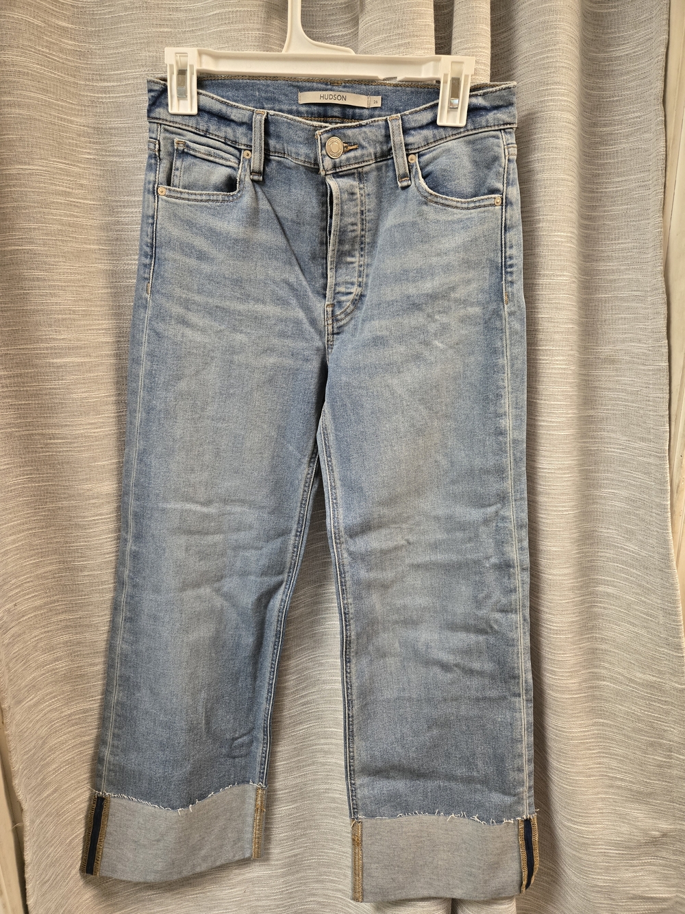Hudson Jeans Light Blue Cropped Straight Leg Jeans